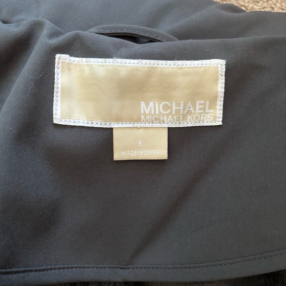 MICHAEL Michael Kors Belted Softshell Jacket in Dark Charcoal Grey Size Small - Picture 3 of 7